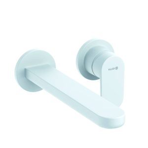 LOUVA Wall Mounted Basin Mixer (matt white)